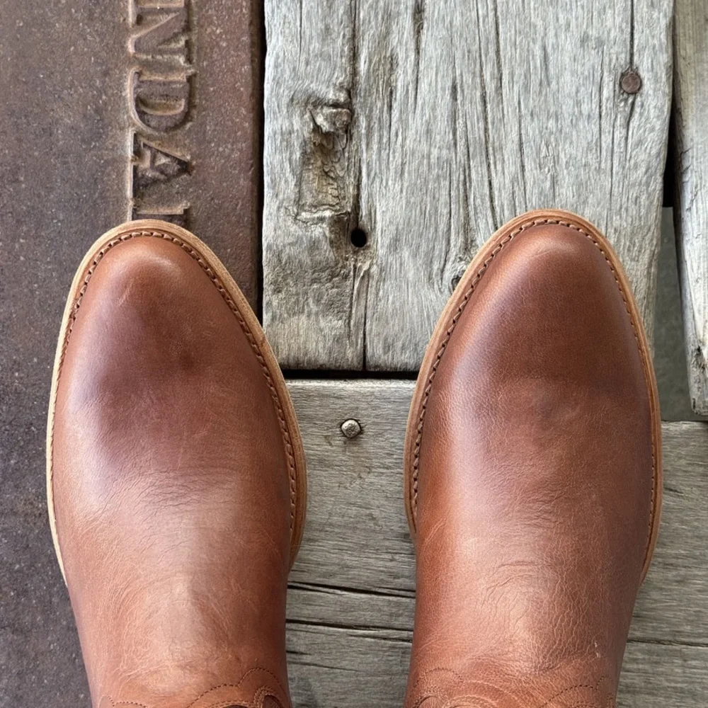 Tecovas Men's The Dean Scotch Brown Goat Leather Side-Zip Western Boots 11 EE - Picture 5 of 15